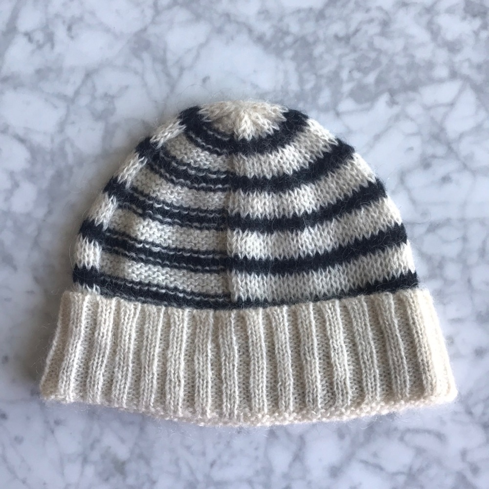 Madewell 1937 Soft Cream/Black Striped Beanie